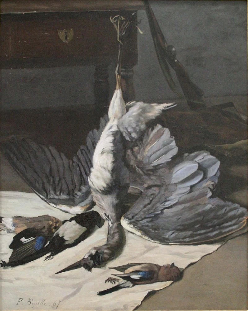 Jean-Frédéric Bazille-45-Natura morta con airone - Museo Fabre, Montpellier 1